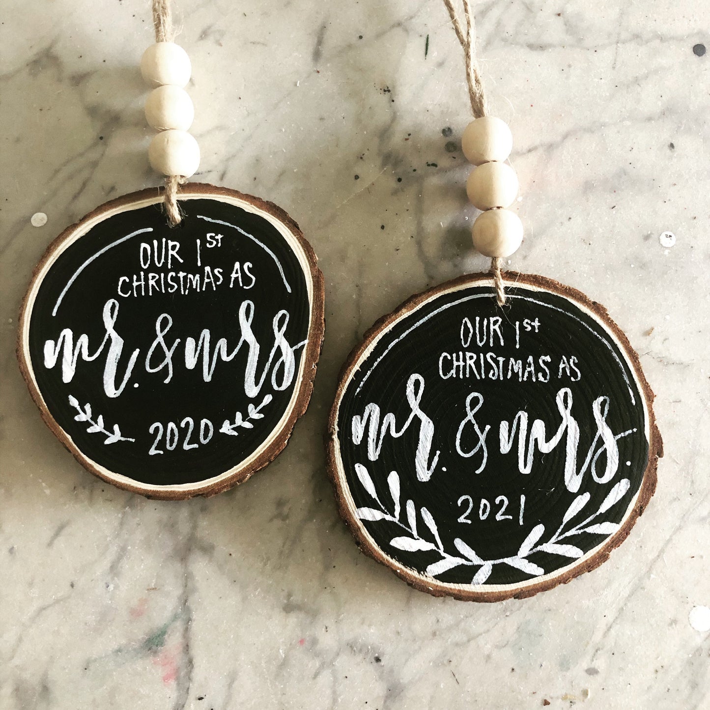 Newlywed Christmas Ornament | Custom Wedding Ornament | First Christmas | Christmas Together | Mr and Mrs