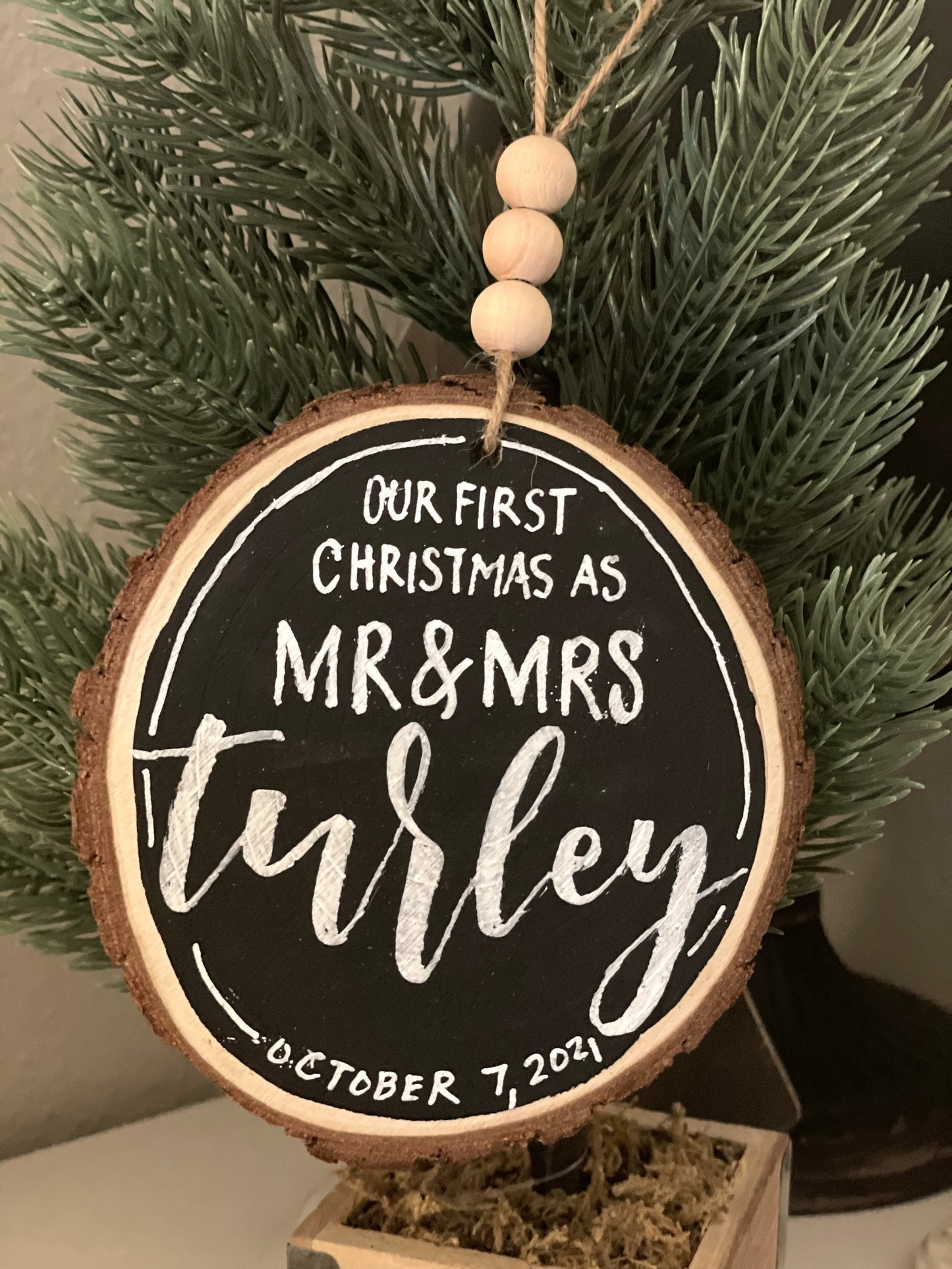 Newlywed Christmas Ornament | Custom Wedding Ornament | First Christmas | Christmas Together | Mr and Mrs